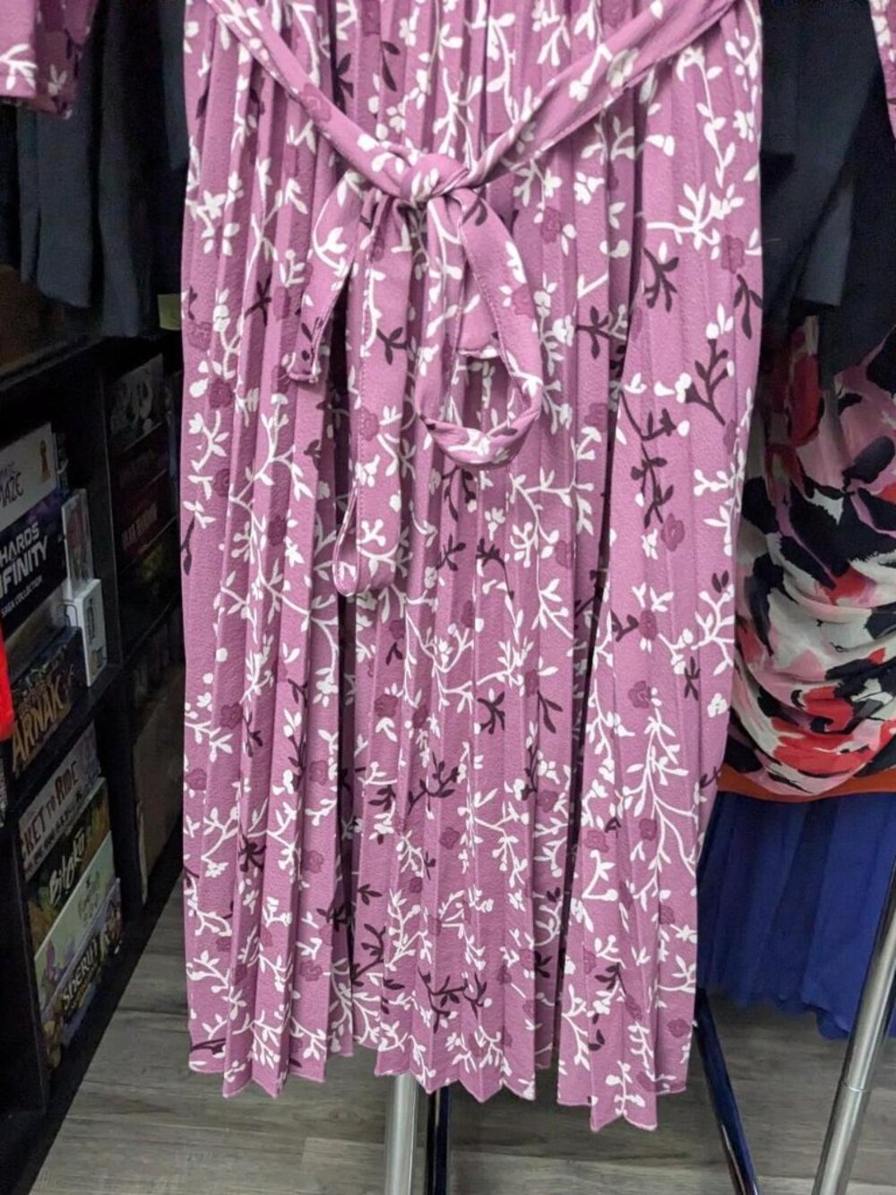 Lark + Grey Purple Floral Long Sleeve Dress Size XL - Picture 2 of 8